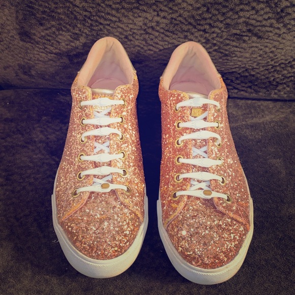 Rose Gold Guess Sneakers Size 8 - Picture 1 of 2